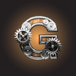 Vector metal figure  with gearwheels