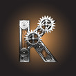 Vector metal figure  with gearwheels