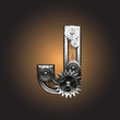 Vector metal figure  with gearwheels