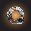 Vector metal figure  with gearwheels