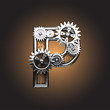 Vector metal figure  with gearwheels