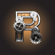 Vector metal figure  with gearwheels