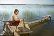 Photo: A girl on the lake A girl on the lake
