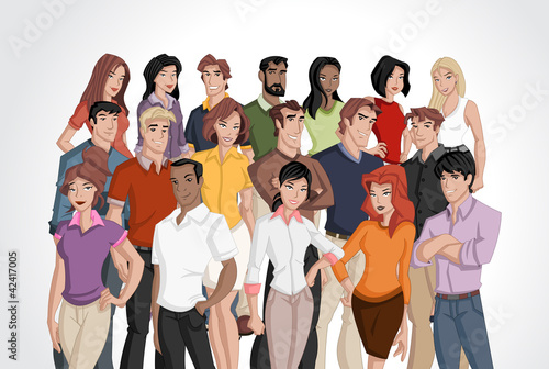 Vector: Group of cartoon business people Group of cartoon business people