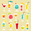 Set of cocktails, vector illustration