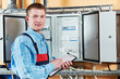 Electrician checking data