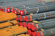 Stacked PVC and steel pipe ready for shipment