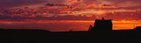 Photo: This is a farm at sunset. The farm house is silhouetted against an orange sky. This is a farm at sunset. The farm house is silhouetted against an orange sky.