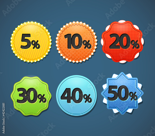 Vector: Different sale paper stickers collection Different sale paper stickers collection