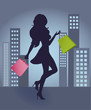 girl with shopping bags