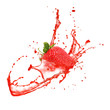 Foto: Strawberry in splash, isolated on white background Strawberry in splash, isolated on white background