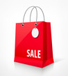 Shopping paper red bag vector illustration