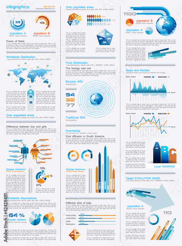 Vektor: Infographics page with a lot of design elements Infographics page with a lot of design elements