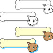 Vektor: dog and bone shaped sticker 1 dog and bone shaped sticker 1