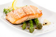 Roasted salmon and vegetables