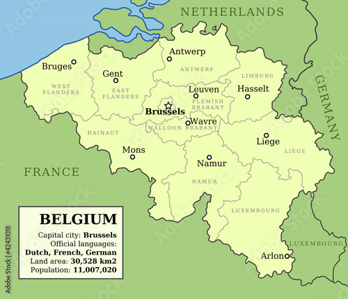 Vector: Map of Belgium Map of Belgium