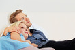 Foto: relaxing couple in a hotel room relaxing couple in a hotel room