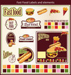 Vector: Fast Food Labels and elements Fast Food Labels and elements