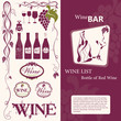 Wine elements, labels and menu