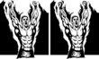 Drawing of a proud champion, one with fighting gloves.