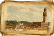 views of Florence in vintage style, like postcards