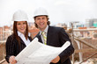 Engineers at a construction site