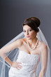 Bride in wedding dress in studio shooting