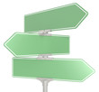 Road signs X 3. Green, Copy Space.