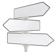 Road signs X 3. White, Copy Space.