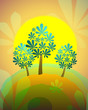 summer chestnut tree, vector