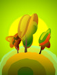 Summer poplar tree, vector