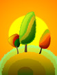 autumn poplar tree, vector