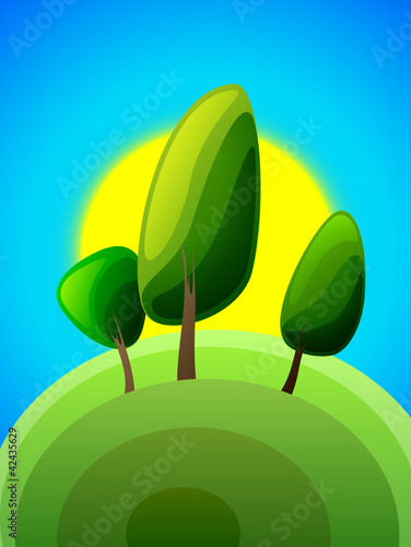 Vector: dawn poplar tree, vector dawn poplar tree, vector