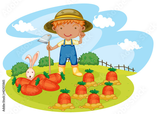 Vector: boy working in farms boy working in farms