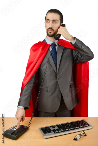 Foto: Superman isolated on the white background Superman isolated on the white background