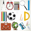 Collection of school supplies