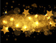 abstract gold stars on dark vector background