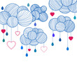 Cute background with hand drawing clouds