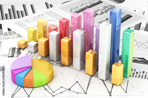 Illustration: Graph diagram pie chart 3d Graph diagram pie chart 3d