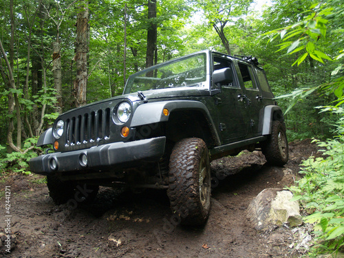 Photo: 4wd, sur route en forêt 4wd, sur route en forêt