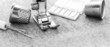 Sewing machine and tools.