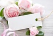 Foto: Label with roses on background Label with roses on background