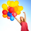 Woman with balloons