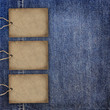 Background denim texture with tree cardboard label