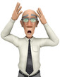 grump businessman oh no close up
