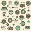 Collection of coffee labels and elements