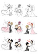 lovely bride and groom with 3 actions