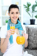Photo: Young girl with homemade juice Young girl with homemade juice