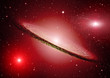 Illustration: Stars of a planet and galaxy in a free space Stars of a planet and galaxy in a free space