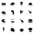 Vector: 16 Icon Food black, Part 1 16 Icon Food black, Part 1